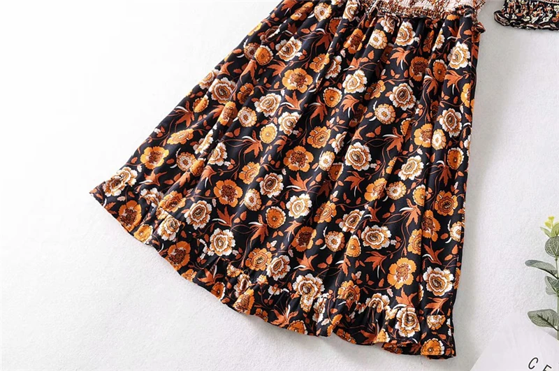 Vintage chic women half sleeve backless floral print beach Bohemian mini dress Ladies rayon cotton Boho dress vestidos