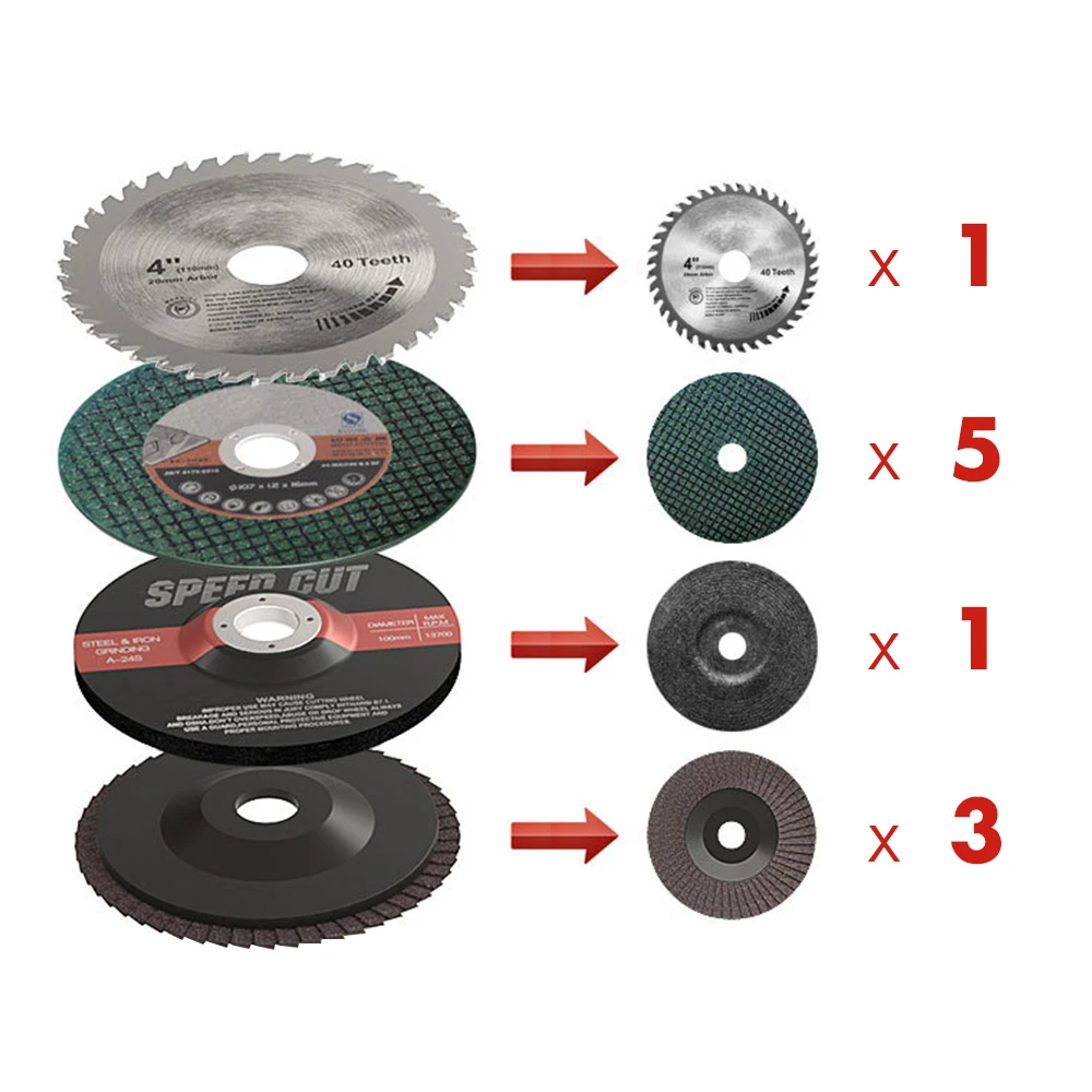 10pcs set 10 шт./13 шт. " инструменты для преобразования шлифовальные диски шлифовальные полировочные режущие круги для угловой шлифовальной машины - Наружный диаметр: 10pcs set