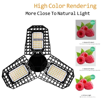 

LED Garage Lamp 40W60W80W Wide Pressure Three-leaf Folding Miner's Lamp Workshop Warehouse Ceiling Lamp