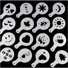 16 шт./компл. модные капучино Кофе бариста Трафареты шаблона посыпать площадку тряпкой спрей инструменты аксессуары