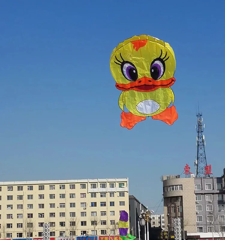 Мягкий желтый воздушный змей с длинным хвостом для взрослых детский надувной