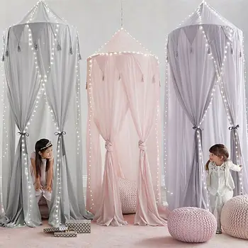 

Kid Baby Bed Canopy Bedcover Mosquito Net Curtain Bedding Round Dome Tent Cotton