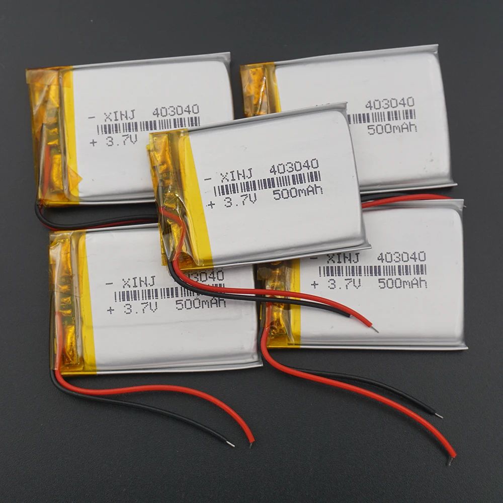 XINJ 5 шт 3 7 V 500 mAh литий-полимерный литий-ионный аккумуляторный элемент 403040 для GPS