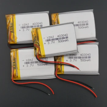 

XINJ 5pcs 3.7V 500 mAh Li po Lithium Polymer Battery Li ion cell 403040 For GPS Sat Nav MP4 watches driving recorder headphones