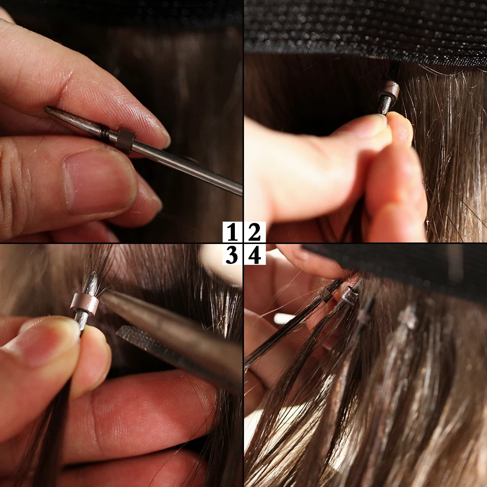 S-noilite 50pcs I Tip Microlink Hair Extensions 1g/s Straight Human Hair Fusion Keratin Micro Ring Stick Pre-Bond Blonde