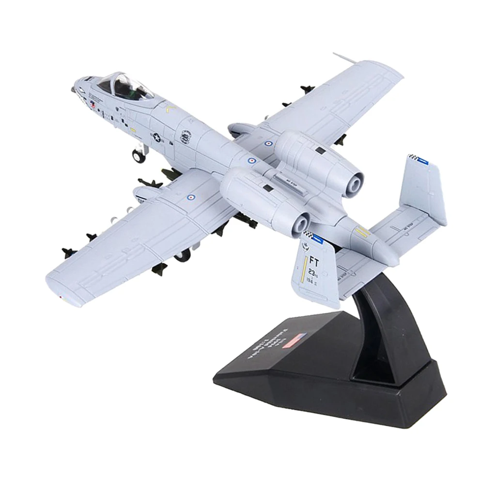 USA A-10 Attacker Aircraft 1:100 Scale Warthog Diecast Display Model with Stand for Decoration or Gift