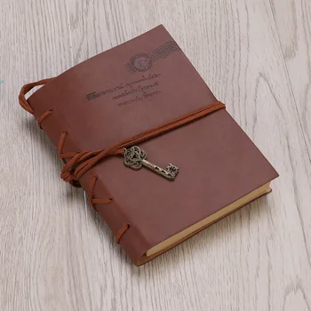 

1pc Notebook String Retro PU Cover Simple Diary Journal Blank Book Sketchbook for Men Students