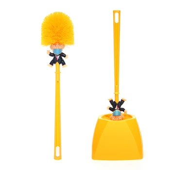 

Novelty Handheld Masked Trump Toilet Scrubber Brush Household Bathroom Kitchen Ceramic Tile Closestool Cleaning Hygiene Tool