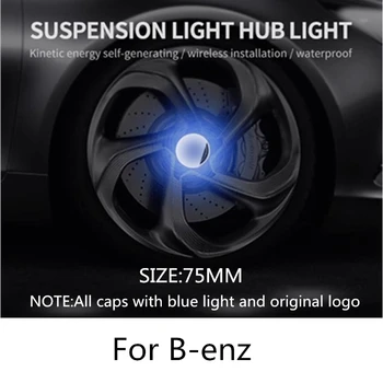 

Badge 4X Hub Light Car Wheel Caps Light Center Cover Lighting Cap Floating Illumination LED auto For B-ENz Styling Emblem