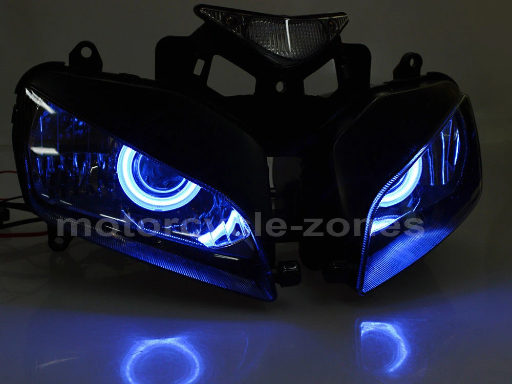 Assembly HID Projector Headlight White Angel Eyes For Honda CBR1000RR