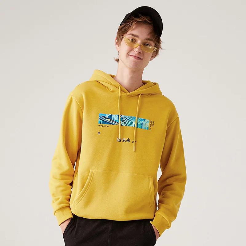 SEMIR плюс бархатный свитер для мужчин зима новые свободные толстовки с капюшоном Порт-ветер прилива ins Мужской пуловер Хлопок Толстовки - Цвет: yellow