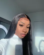 Hueso recto frente de encaje pelucas de cabello humano transparente peluca Frontal de encaje T parte Remy brasileño recto peluca con malla Frontal 28 30 pulgadas