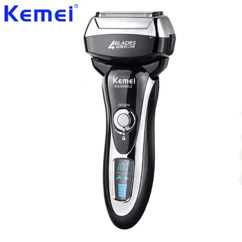 

LCD Professional Washable Shaver Four Blade Razor Electric Shaving Male Face Beard Haircut High Speed Maglev