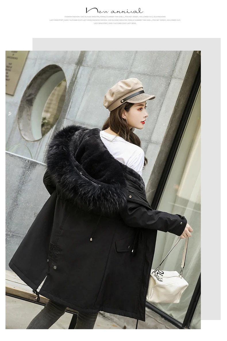 Orwindny куртка женская Женское зимнее пальто с большим мехом теплая парка с капюшоном зимняя одежда длинная куртка пальто женская модная одежда из овечьей шерсти Casaco куртка женская зимняя