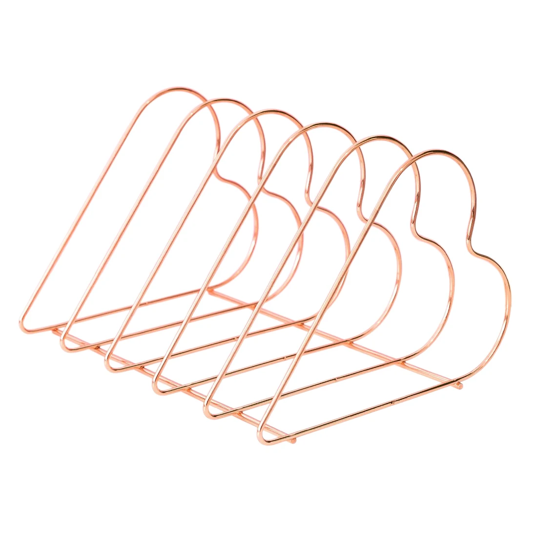 

Simple Iron Art Desktop Storage Rack Bookshelf Magazine Holder Organizer Rack For Document Folder Letter - Star Shape Rose Gold