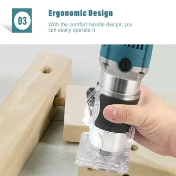 

Blue woodworking aluminum body electric trimming machine milling machine engraving slotting wood electromechanical wood to D0M1