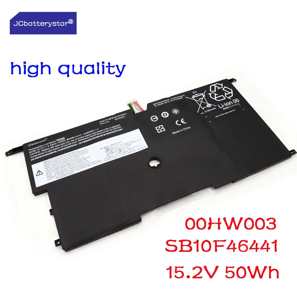 Батарея JCbatterystar 00HW003 SB10F46441 для ноутбука Lenovo ThinkPad X1 Carbon Gen3 2015 SB10F46440 15 2 в 50 Вт/ч 3295