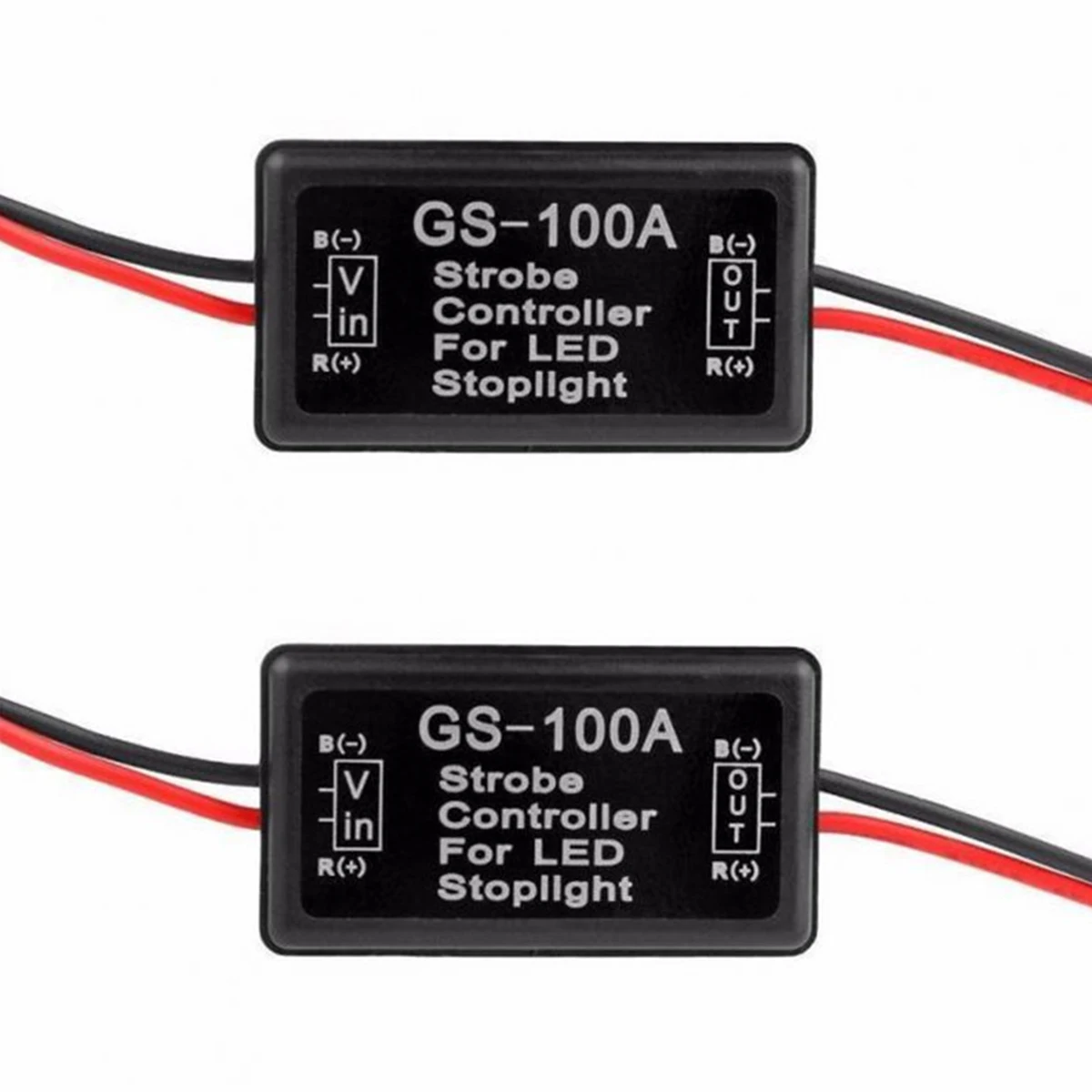 2pcs 24W контроллер вспышки модуль мигалки для светодиодный тормозной светильник задний стоп-светильник 12-30V - Цвет: Black 2PCS