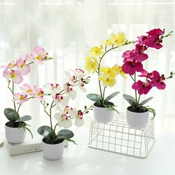 Artificial Flowers Phalaenopsis Bonsai for Decorative Fake Flowers Potted Dry Plastic Flowers Room Home Decor Garden festival