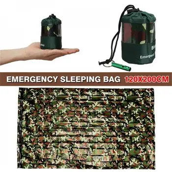 

Emergency Sleeping Bag Safety Windproof 120*200cm Keep Warm PET Gadgets Military Outdoor Insulation Curtain Camouflage Portable