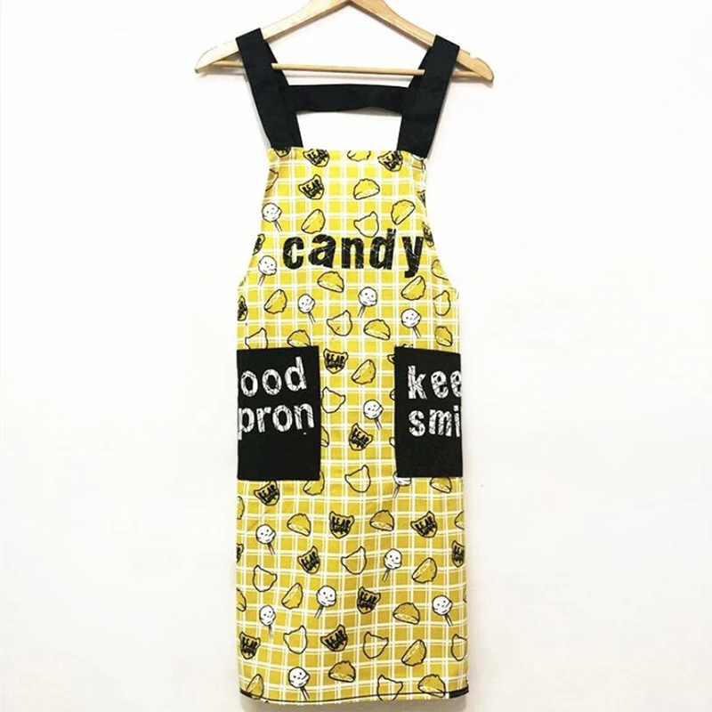 1Pcs Waterproof Cotton Apron Woman Adult Bibs Home Cooking Baking Coffee Shop Cleaning Aprons Kitchen Accessory