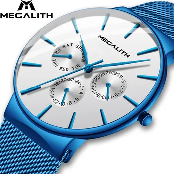 

Relogio Masculino MEGALITH Men's Fashion Sport Watches Men Quartz Analog Date Clock Man Waterproof Chronograph Military Watches