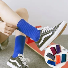 Женские зимние носки Харадзюку корейские японские Модные свободные высококачественные носки хлопковые дышащие повседневные однотонные подарки