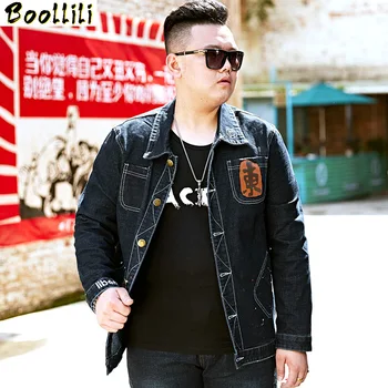 

Brand New Spring Casual Stretch Denim Jackets Men 6XL 7XL 8XL Autumn Cotton Oversize Mens Black Color Jeans Jackets