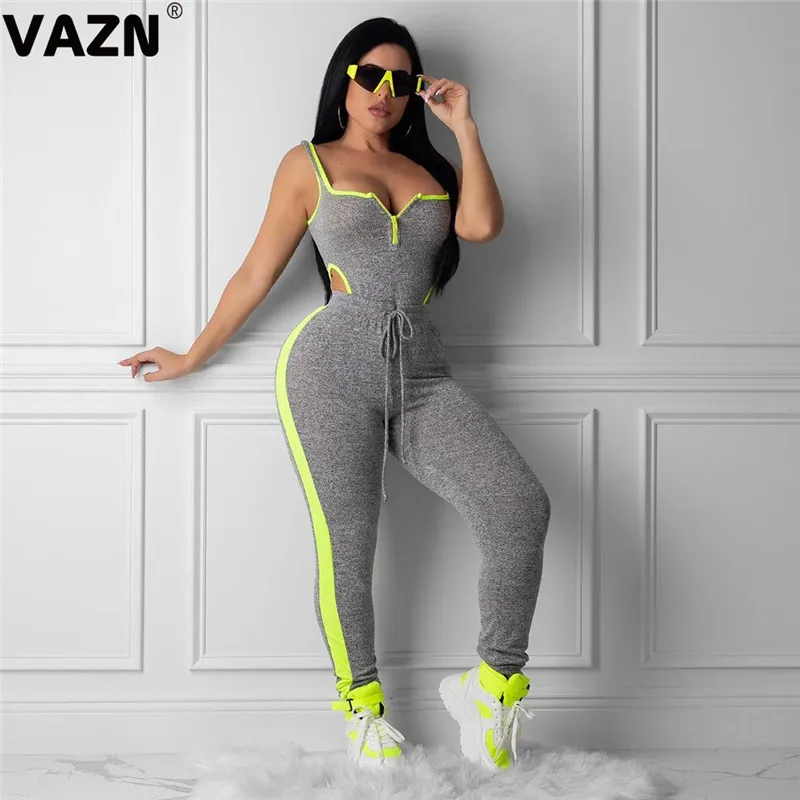 VAZN OSM5255 Горячая сексуальная необычная юная дизайнерская одноцветная 1 шт. боди Топ 1 шт. длинные штаны спортивные костюмы Тонкий женский комплект из 2 предметов