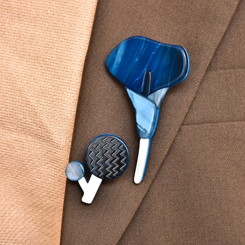 OI Cute Mini Branch Flower Brocohes for Women Girls Gifts Dandelion Multilayer Stitching Stereo Acrylic Brooches Calla Corsage