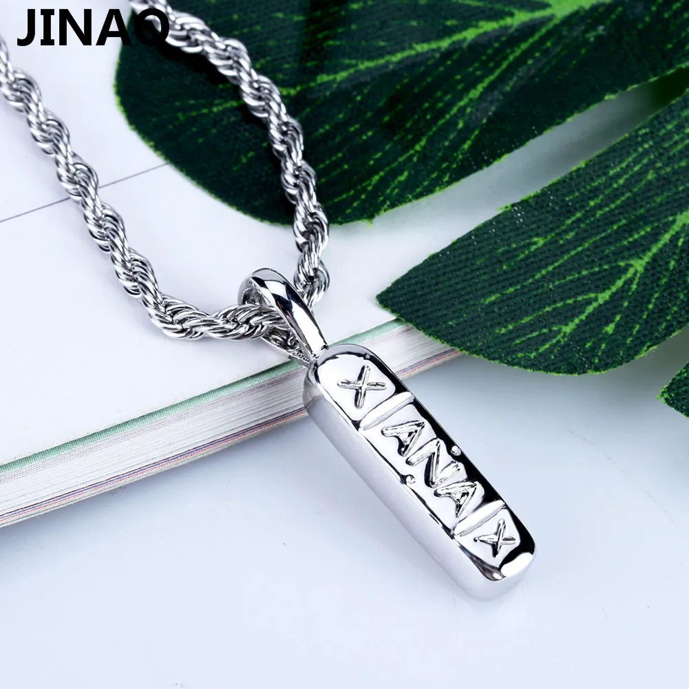JINAO хип-хоп позолоченное Латунное ожерелье с подвеской Xanax Pill для мужчин и женщин, трендовые ювелирные изделия с тремя цепочками