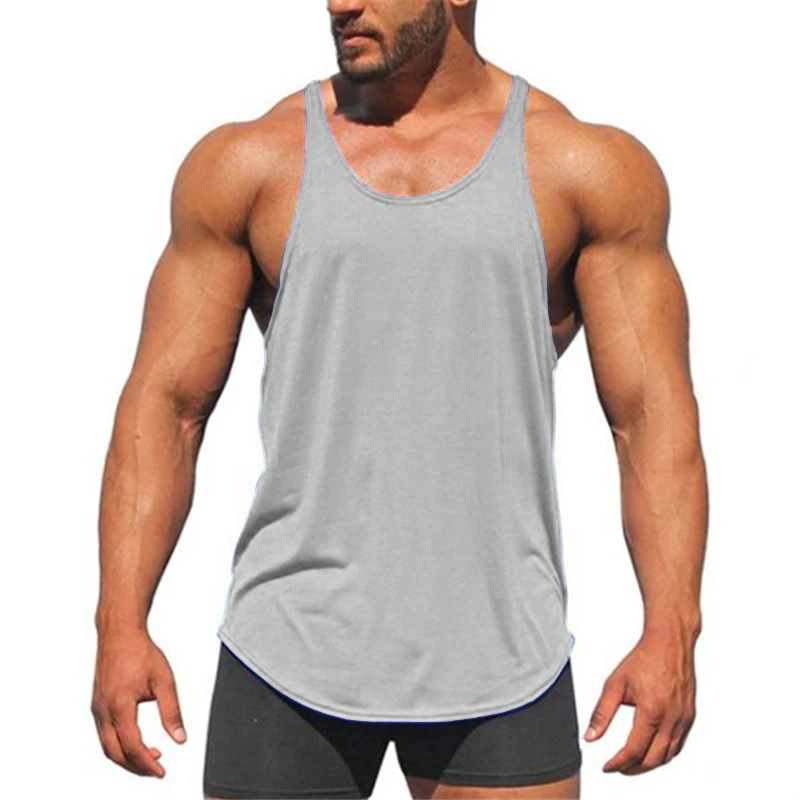 Brand Fitness Clothing Solid Gym Tank Top Men Bodybuilding Stringer
