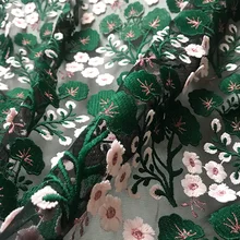 Высококачественная сетчатая 3d вышивка Водорастворимая зеленая одежда для платья кружевная дизайнерская ткань для лоскутов