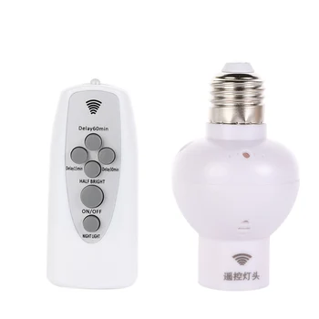 

Wireless Remote Control Lamp Holder Dimmable E27 Socket 220V Bulb LED Night Light With Timer