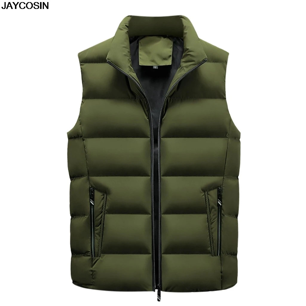 KLV Brand Mens Jacket Sleeveless Vest Winter Fashion Casual Coats Male Cotton-Padded Men's Vest Men Thicken Waistcoat 6XL 9107