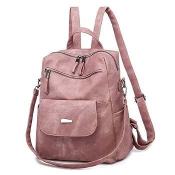 

Women Soft Leather Backpack Fashion Casual Shoulder Bag Backpacks Large Capacity School Bags PU Leather Solid Bag Pack Mochila