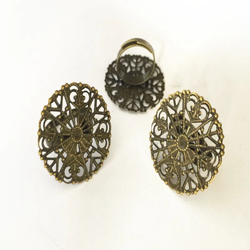 31 мм античные бронзовые заготовки для колец с цветами аксессуары Подвеска