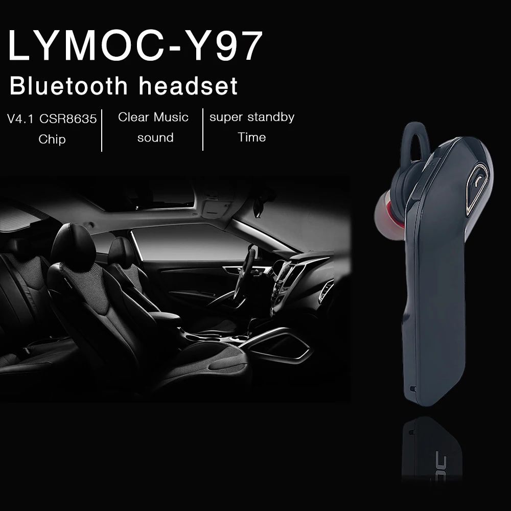 LYMOC Y97, новинка, Bluetooth, беспроводная гарнитура, V4.1, стерео, для автомобиля, бизнес, Handfree, наушники для телефона, CVC6.0, с шумоподавлением, для iPhone