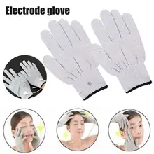 1 пара дышащие волокна электротерапии массажер безопасности электродные перчатки с кабелем электрода машины электрода защитные перчатки