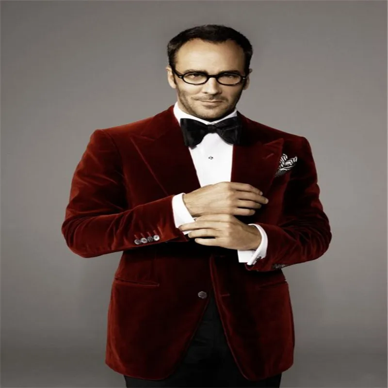 

Latest Coat Pant Designs Burgundy Velvet Prom Men Suit Slim Fit Tuxedo 2 Piece Blazer Custom Suits Terno Masculino Jacket+Pant