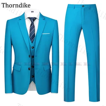 

Thorndike Solid Slim Wedding Dress Suit Men Two Buttons Business Suits For Men Office Party Wear Suit Set Notched Lapel Tuxedos