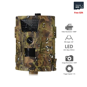 

Trail Camera IP54 Waterproof 120 Degree Angle Wild Camera HT-001B 12MP 1080P 30pcs Infrared LEDs 850nm Hunting Camera