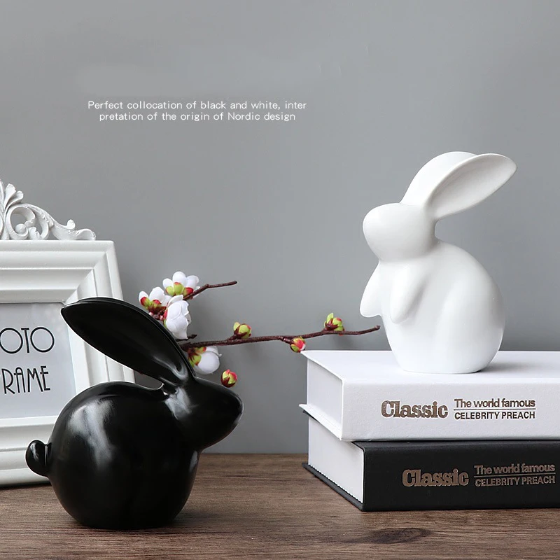 

Статуя кролика нордическая простая креативная милая девушка сердце маленькое украшение из смолы украшение для комнаты подарок на день рождения