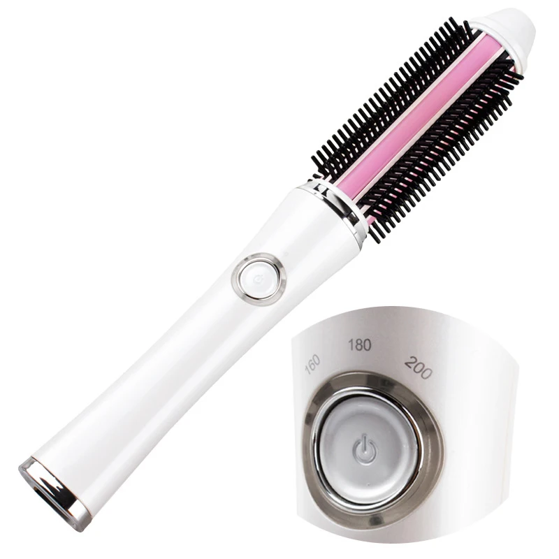 

USB Rechargeable Hair Brush Curling With Battery With LED Indicator With Charge And Power Cord