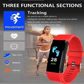 

New 115plus Smart band Fitness Tracker Step Counter Smart Bracelet Anti-Lost Call Reminder