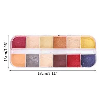 

12 Grid/Box Nail Art Cat Eye Effect Pearlescent Powder Box Set DIY Nails Filler Epoxy UV Resin Pigment M2EA