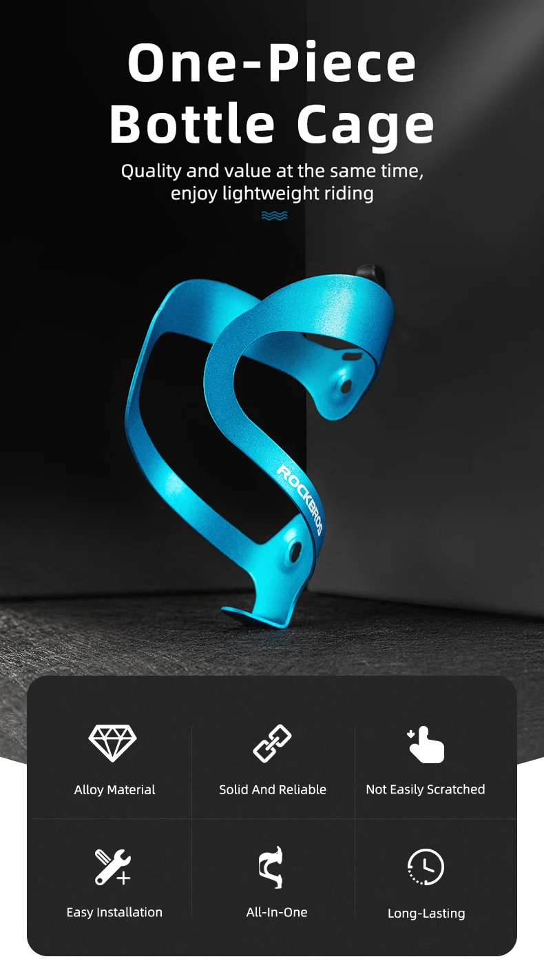 Description Picture 2 of itemROCKBROS Bicycle Aluminium Alloy Adjustable Water Bottle Cage Mountain Bike Cycling Bottle Holder Ultralight HandleBar Mount