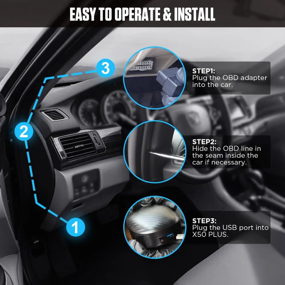 Автомобильный бортовой компьютер AUTOOL X50 Plus умный цифровой измеритель скорости