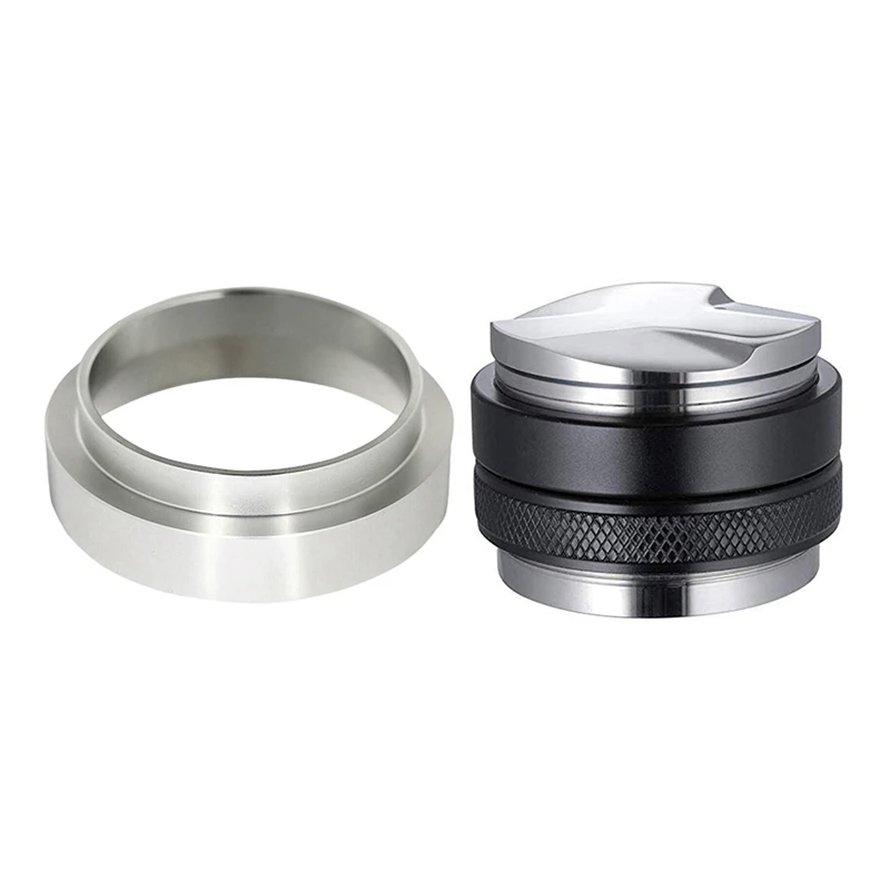 Stainless Steel Coffee Dosing Ring With 51Mm Espresso Tamper &amp Distributor Dual Head Leveler |
