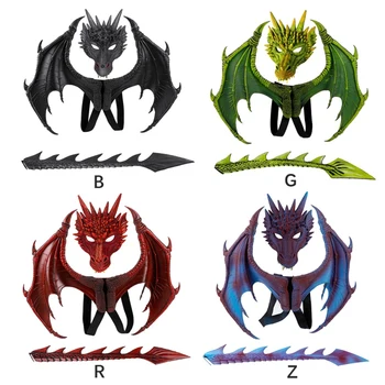 

Halloween Party Decorations Set Funny Party Decoration Three-Piece Dragon Cosplay Props Wing And Tail
